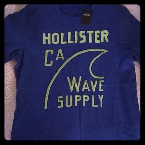 NWT Hollister Men's Cal wave tshirt M blue/green